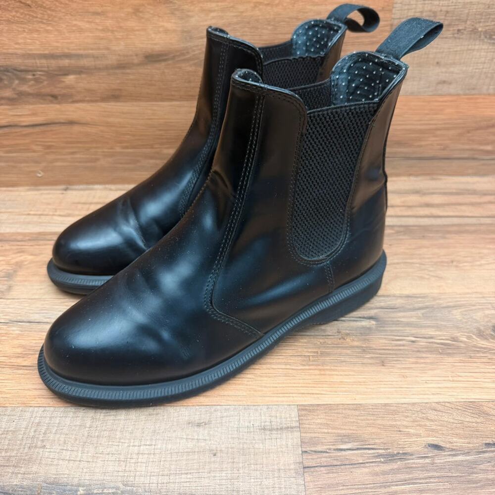 Dr Martens Flora Chelsea Boots Womens Size 7 Black Leather Pull On UK 5 Docs
